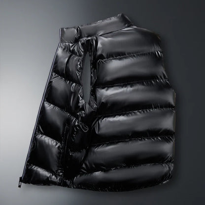 Practical unisex down vest. Lightweight, warm puffer ideal for cold weather gear & winter layering.