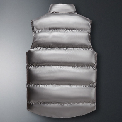 Modern unisex lightweight down vest. Essential winter layering piece, perfect for everyday comfort.