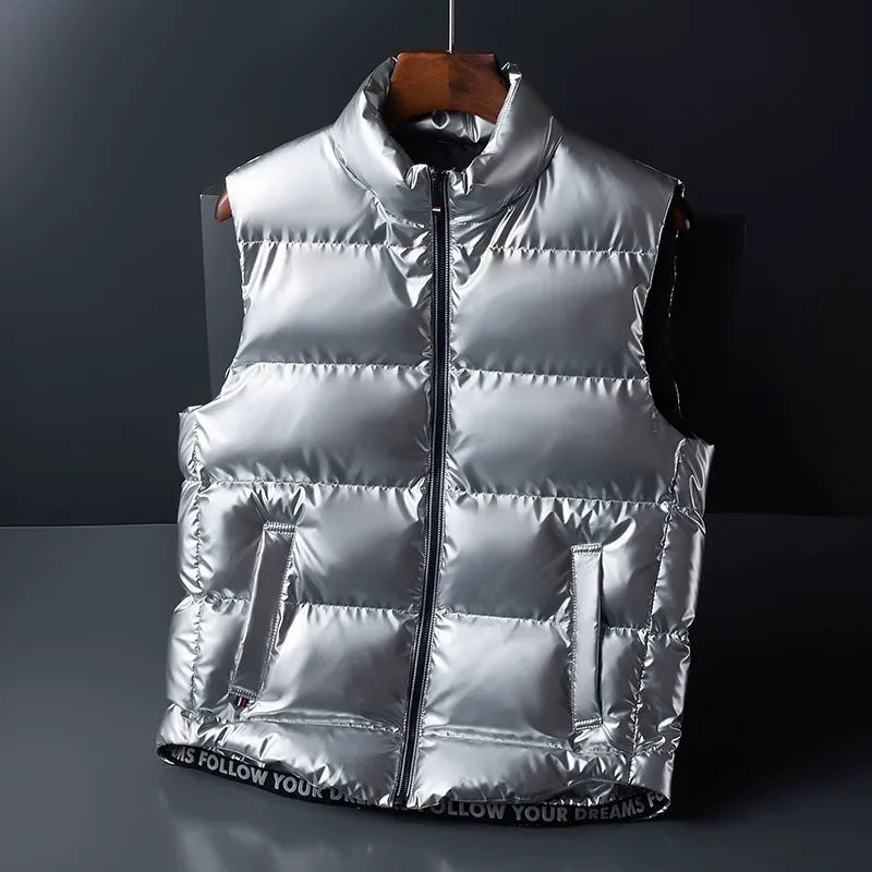 Essential winter layering: Unisex lightweight down vest. Puffer style for ultimate warmth & comfort.