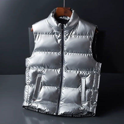 Essential winter layering: Unisex lightweight down vest. Puffer style for ultimate warmth & comfort.