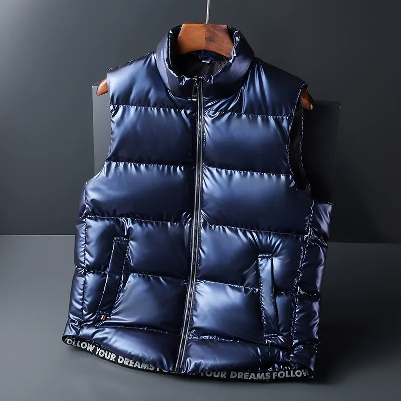 Lightweight unisex down vest with duck down fill. Perfect cold weather gear & layering vest.