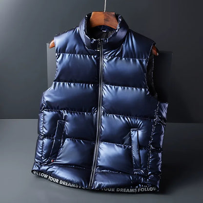 Lightweight unisex down vest with duck down fill. Perfect cold weather gear & layering vest.