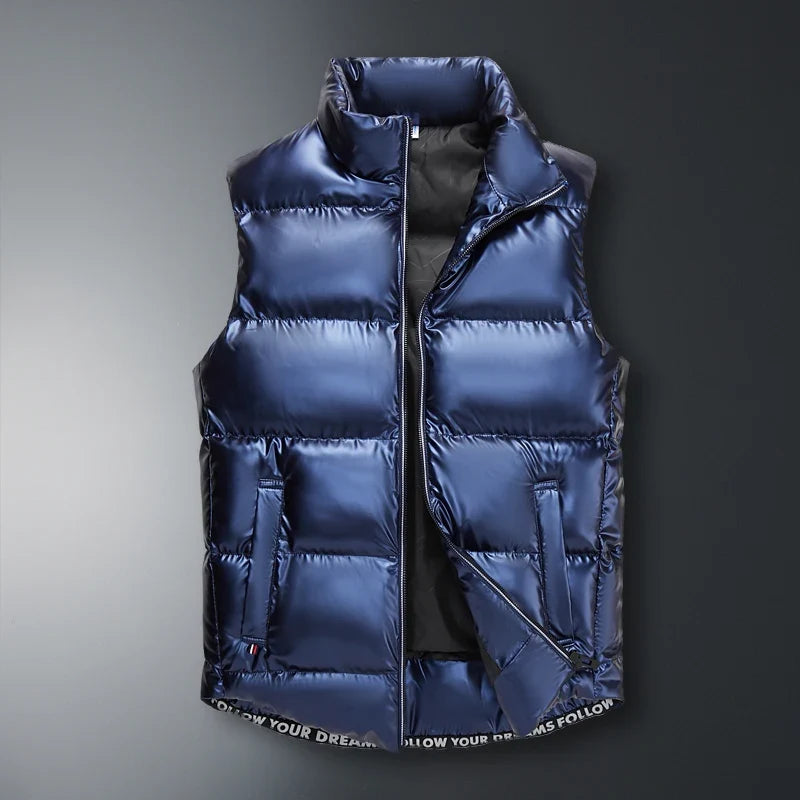 Essential unisex lightweight down vest. Puffer vest for cold weather layering and outdoor activities.