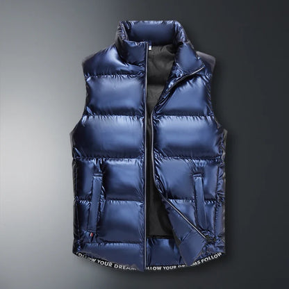 Essential unisex lightweight down vest. Puffer vest for cold weather layering and outdoor activities.
