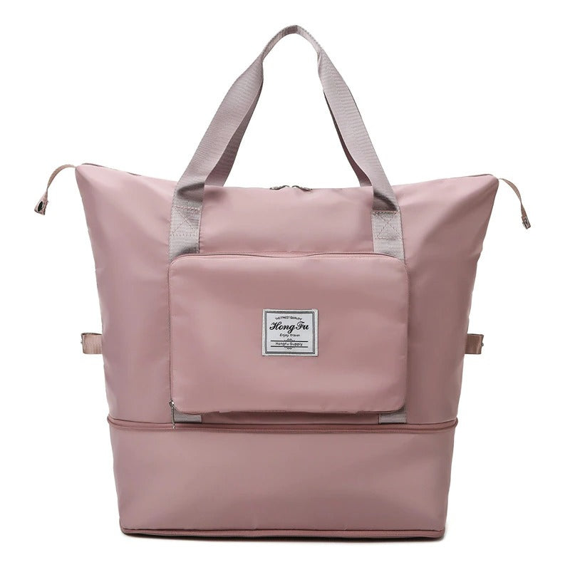 Foldable waterproof weekender travel bag for men & women. Ideal for gym, overnight, or weekend trips.
