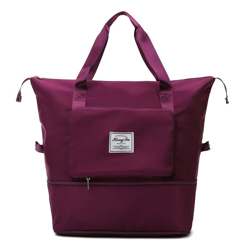 Compact expandable carry-on duffel bag. Lightweight & waterproof, great for travel & weekend trips.