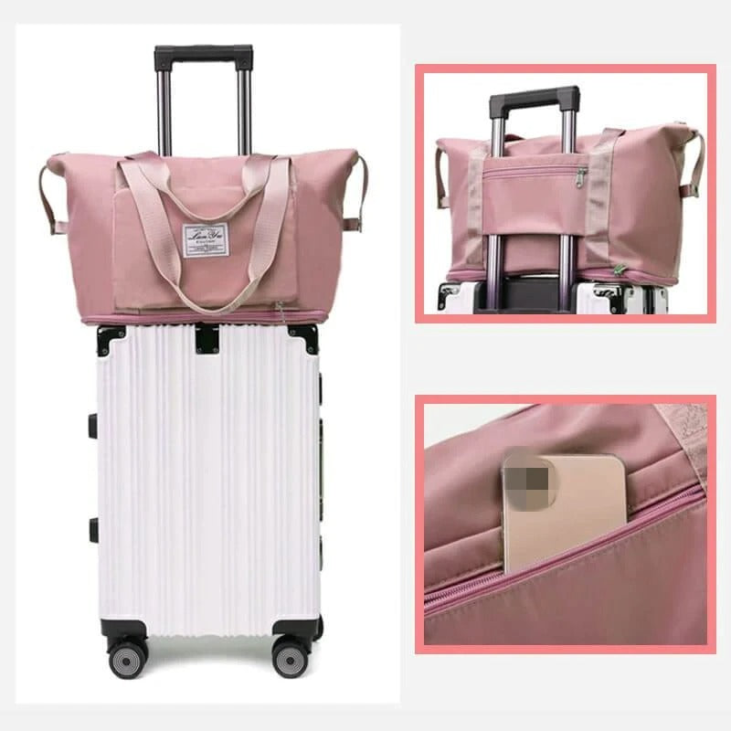 Versatile expandable travel bag for men & women. Waterproof, lightweight, and compact for any weekend trip.