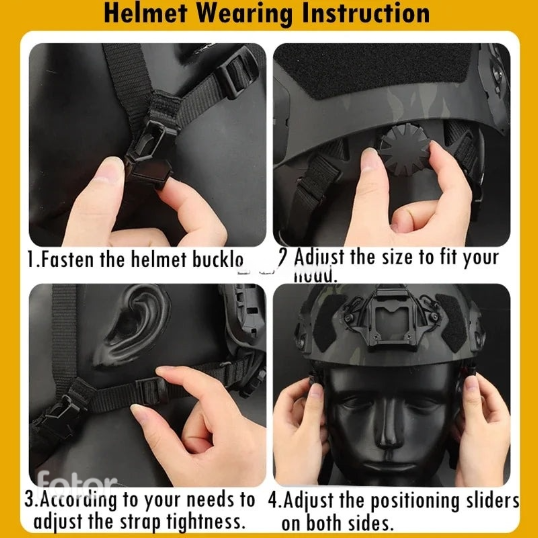 Front view of a tactical FAST helmet, showcasing the robust NVG mount, essential military-style protective gear.