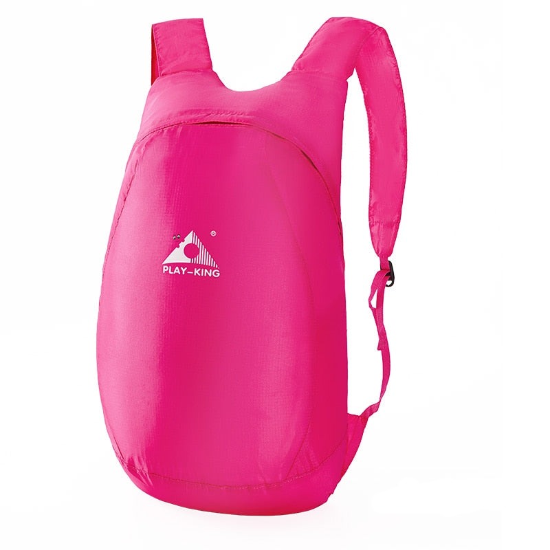 Compact 20L foldable backpack with spacious compartments, great for lightweight travel & hiking.