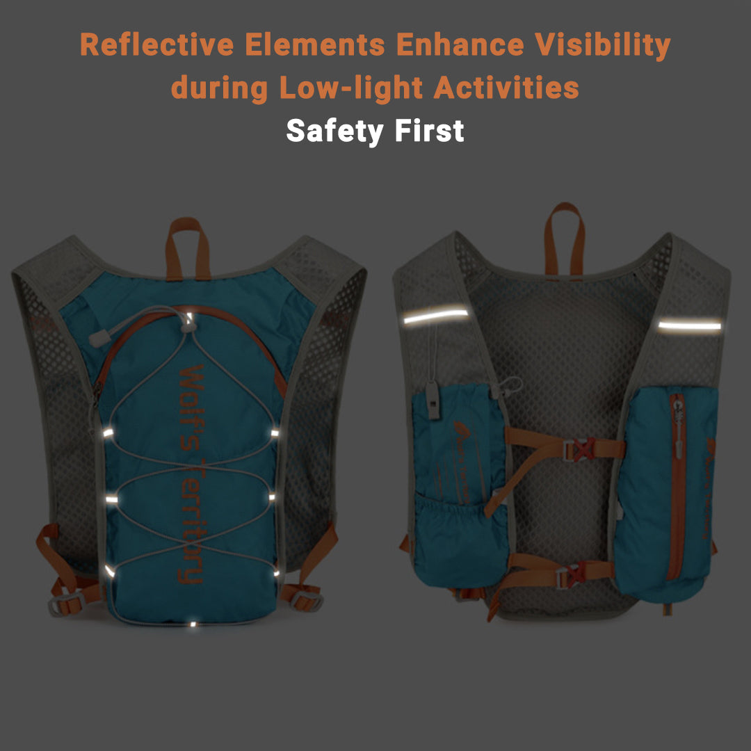 Compact lightweight backpack for hiking and cycling, featuring a streamlined design.