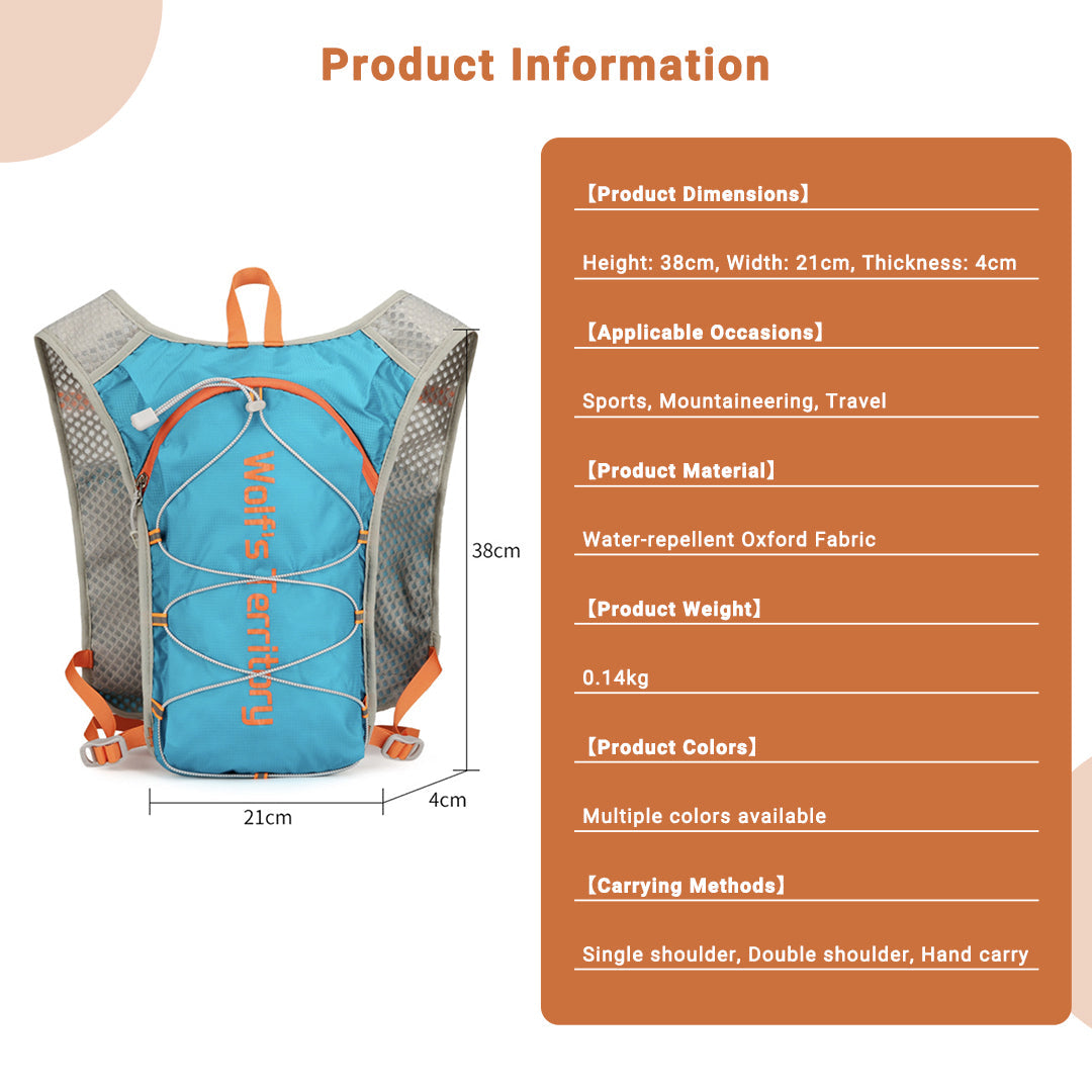 Lightweight hiking & cycling backpack in an outdoor setting, showcasing versatility.