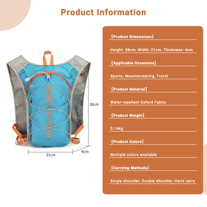 Lightweight hiking & cycling backpack in an outdoor setting, showcasing versatility.
