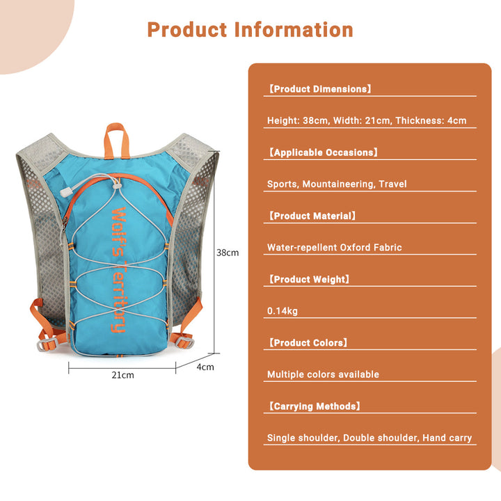 Lightweight hiking & cycling backpack in an outdoor setting, showcasing versatility.