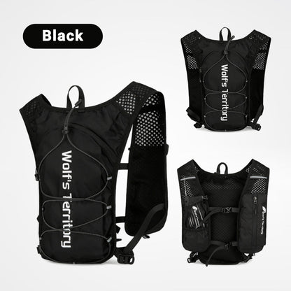 Reflective elements on a lightweight cycling backpack, enhancing visibility during low light.