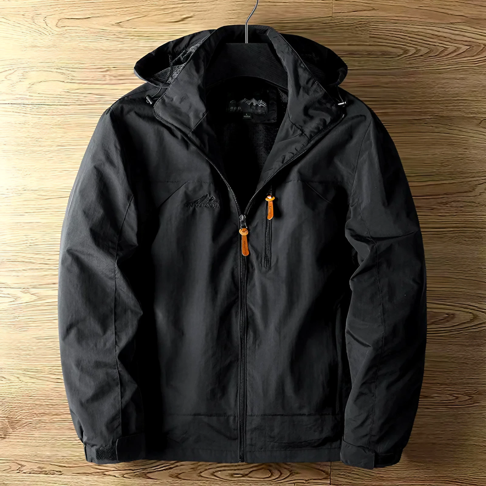 Unisex lightweight hooded outdoor jacket, windproof & rain resistant, perfect for hiking & activewear.