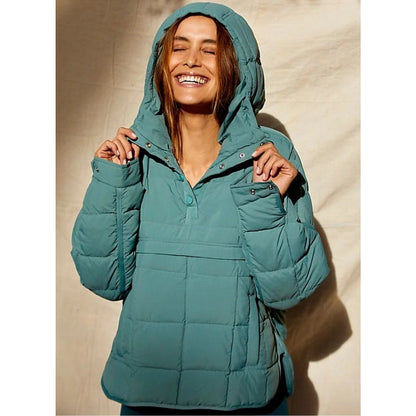 Packable lightweight puffer jacket, great unisex travel gear for warmth on the go.