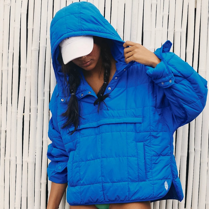 Casual unisex lightweight pullover puffer jacket for everyday comfort and cozy warmth.