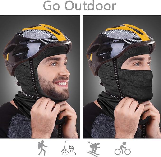 Compact & packable balaclava with UV protection, ideal for easy travel & outdoor sports adventures.