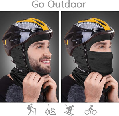 Compact & packable balaclava with UV protection, ideal for easy travel & outdoor sports adventures.