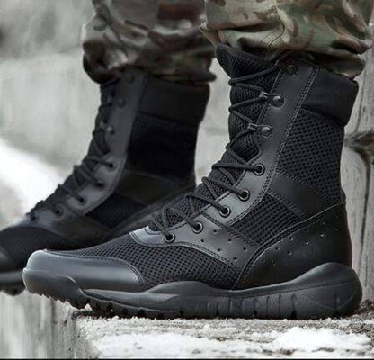 Lightweight tactical boots, unisex design, perfect for hiking and adventure gear, front view
