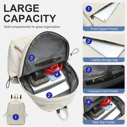 Durable water-resistant travel backpack, perfect for laptops & organized daily essentials.