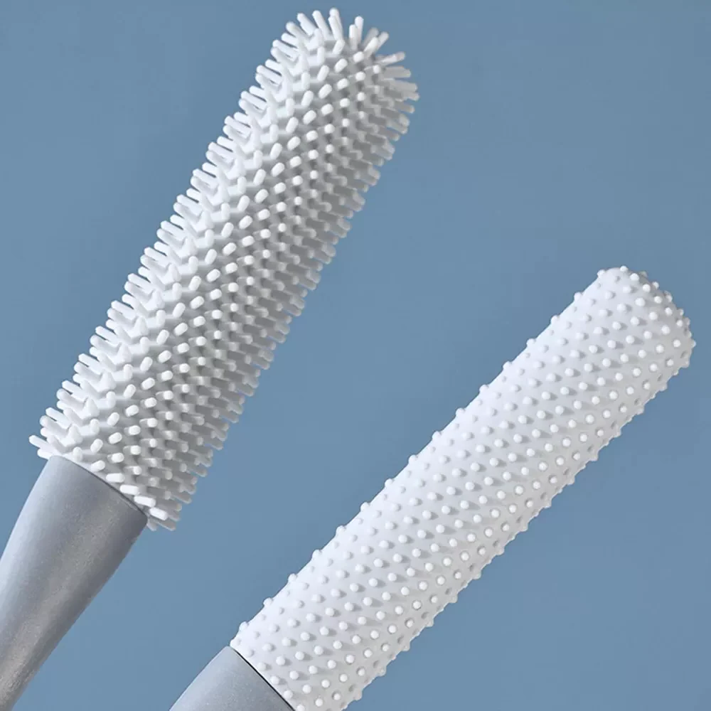 Foot hygiene set: long handle toe gap cleaner with gentle bristles & separate anti-itch brush for fresh feet.