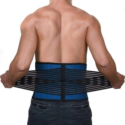 Adjustable unisex lumbar support brace, ideal for back pain relief, posture correction & rehabilitation.