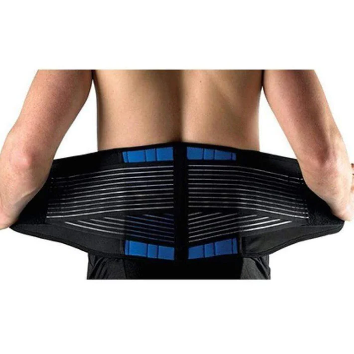 Breathable lumbar back brace for men & women, offering muscle support for active lifestyle & injury relief.