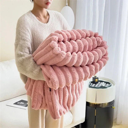 Winter essential luxury comfort blanket, a soft plush gift for ultimate cozy warmth.