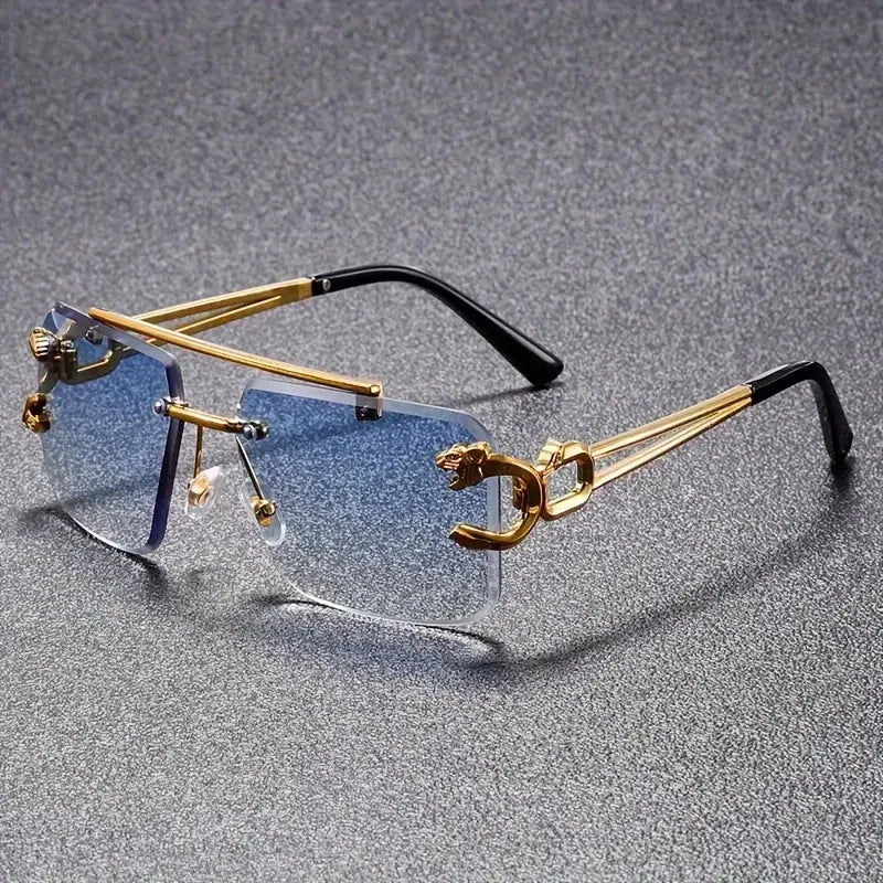 Unisex luxury sunglasses with bold statement design and sleek metal accents. Perfect fashion eyewear accessory.