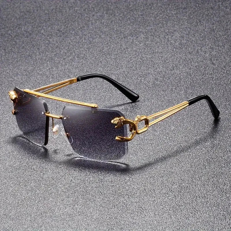 Modern unisex eyewear: statement luxury sunglasses with unique metal accent. Stylish accessory for any outfit.