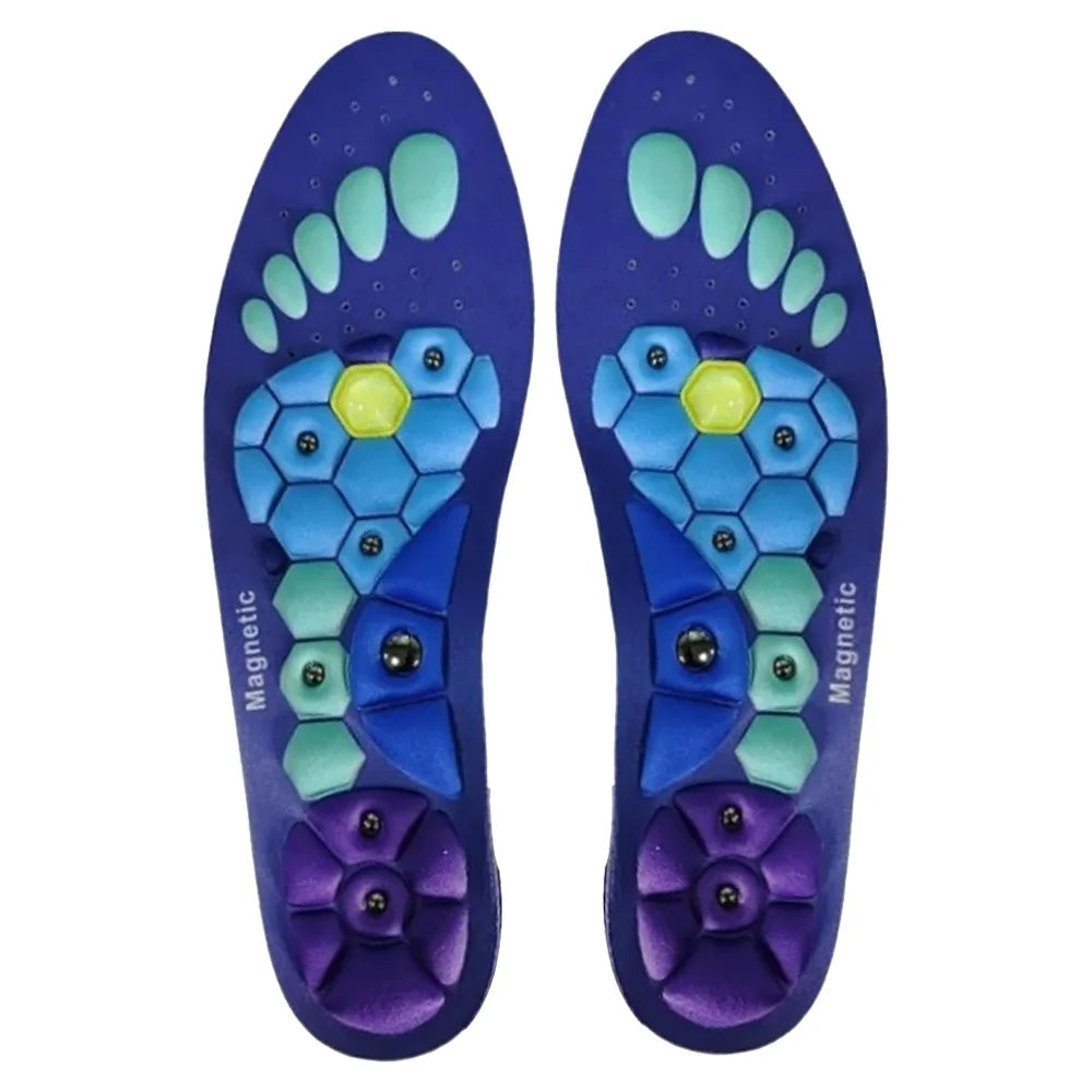 Ergonomic magnetic acupressure insoles boost circulation, reduce fatigue & provide ultimate foot comfort.