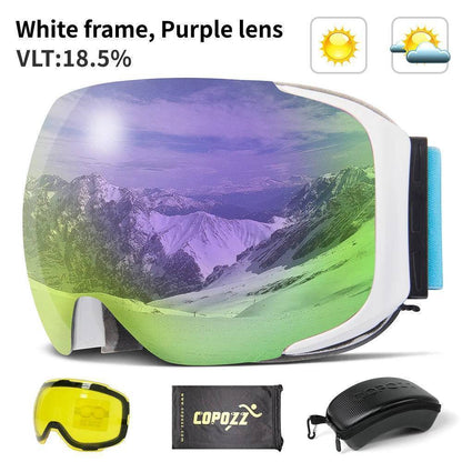 Sporty unisex ski goggles designed for maximum visibility and UV400 protection