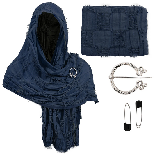 Unisex Medieval Wanderer's Cloak in rustic linen for cosplay, Renaissance faire, or fantasy roleplay.