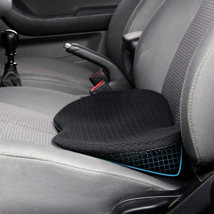 Unisex memory foam car seat cushion for sciatica relief & improved posture support. Enhances driving comfort.