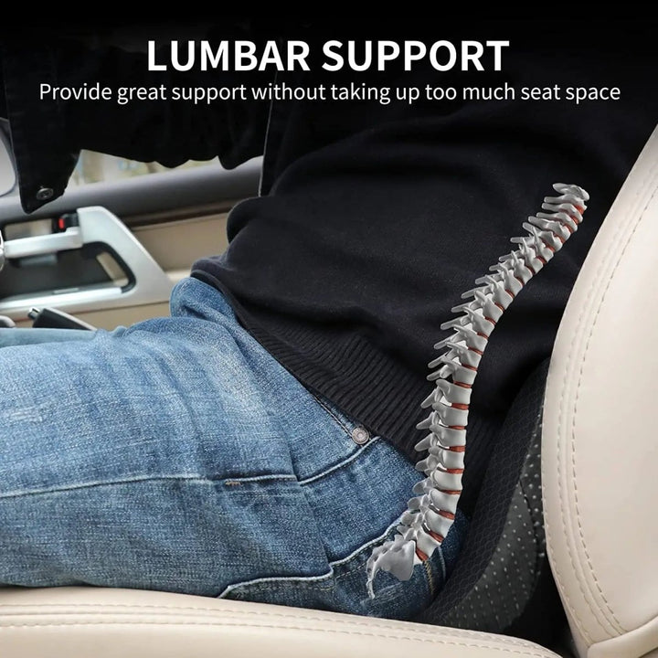 Sciatica relief memory foam car seat cushion. Offers superior posture and back support for comfortable driving.