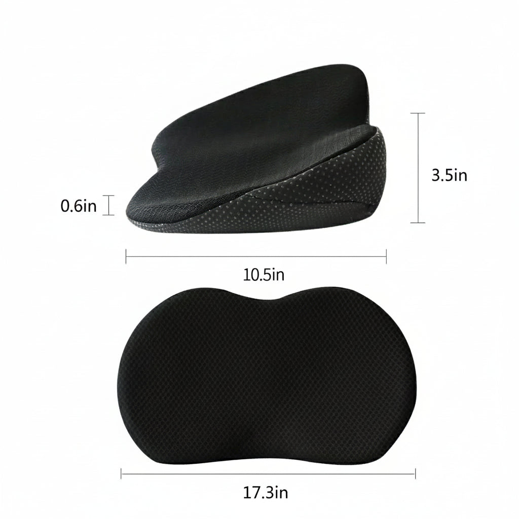 Unisex ergonomic car seat cushion, memory foam for optimal posture support, sciatica relief, and driving comfort.
