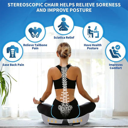 Ergonomic memory foam cushion offers sit bone & tailbone support. Improves posture & provides pressure relief for comfort.