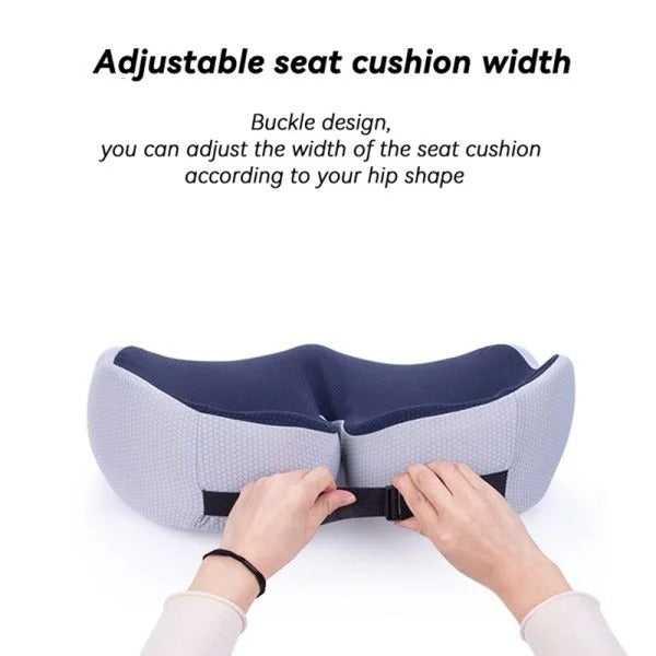 Comfortable memory foam seat cushion for office, car & home. Adjustable support for sit bone, tailbone & back pain relief.