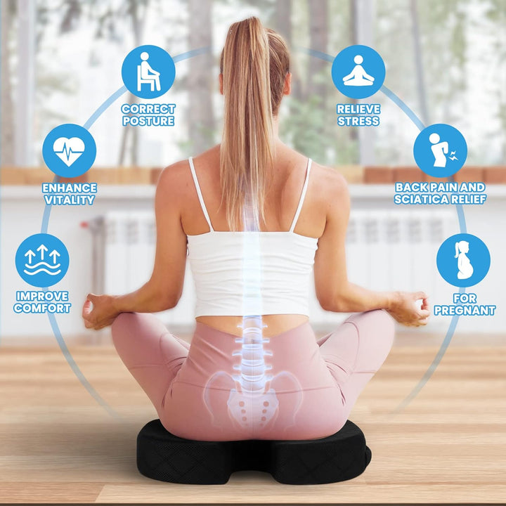 Plush memory foam seat cushion offering superior comfort & support for all-day sitting.