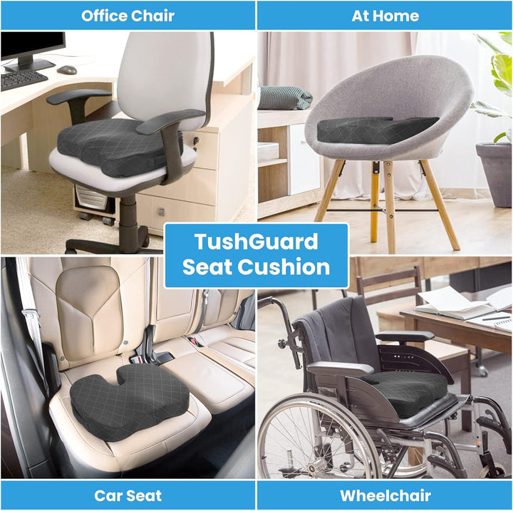 High-quality memory foam office chair cushion, improving comfort and reducing pressure points.