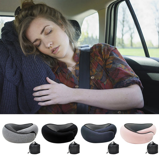 Unisex memory foam travel neck pillow for ultimate neck support & comfort during long journeys.