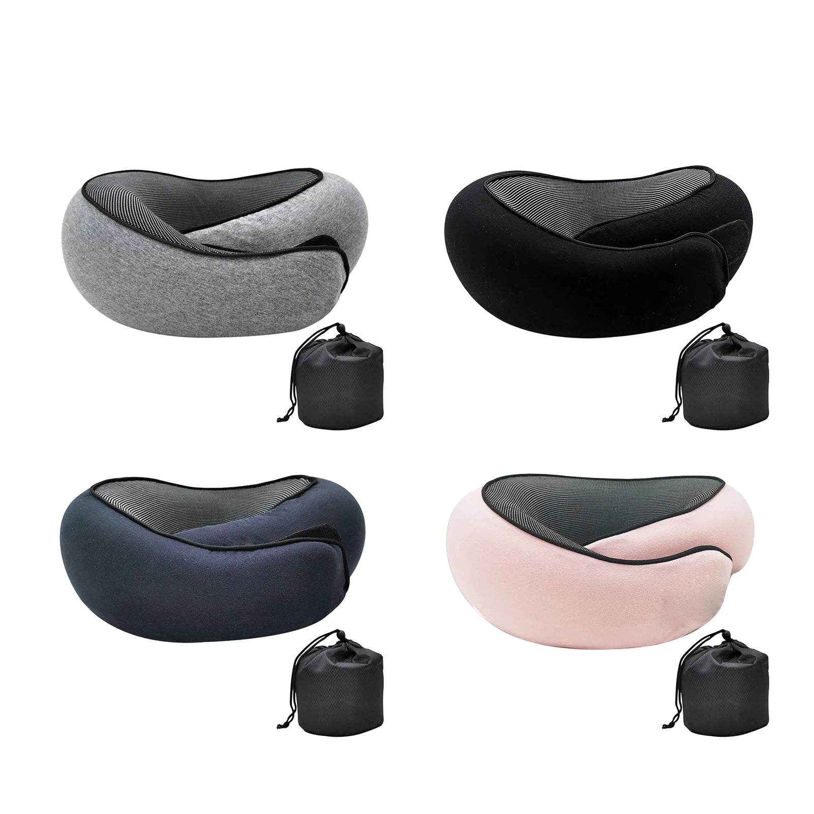 Soft, portable memory foam neck support pillow, perfect for relaxation on any journey, flight, or car trip.
