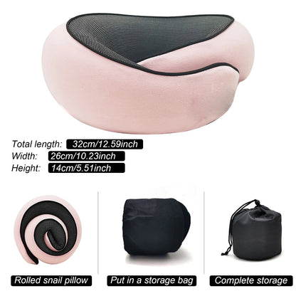 Luxurious memory foam neck support travel pillow, ensuring restful sleep and comfort during flights and trips.