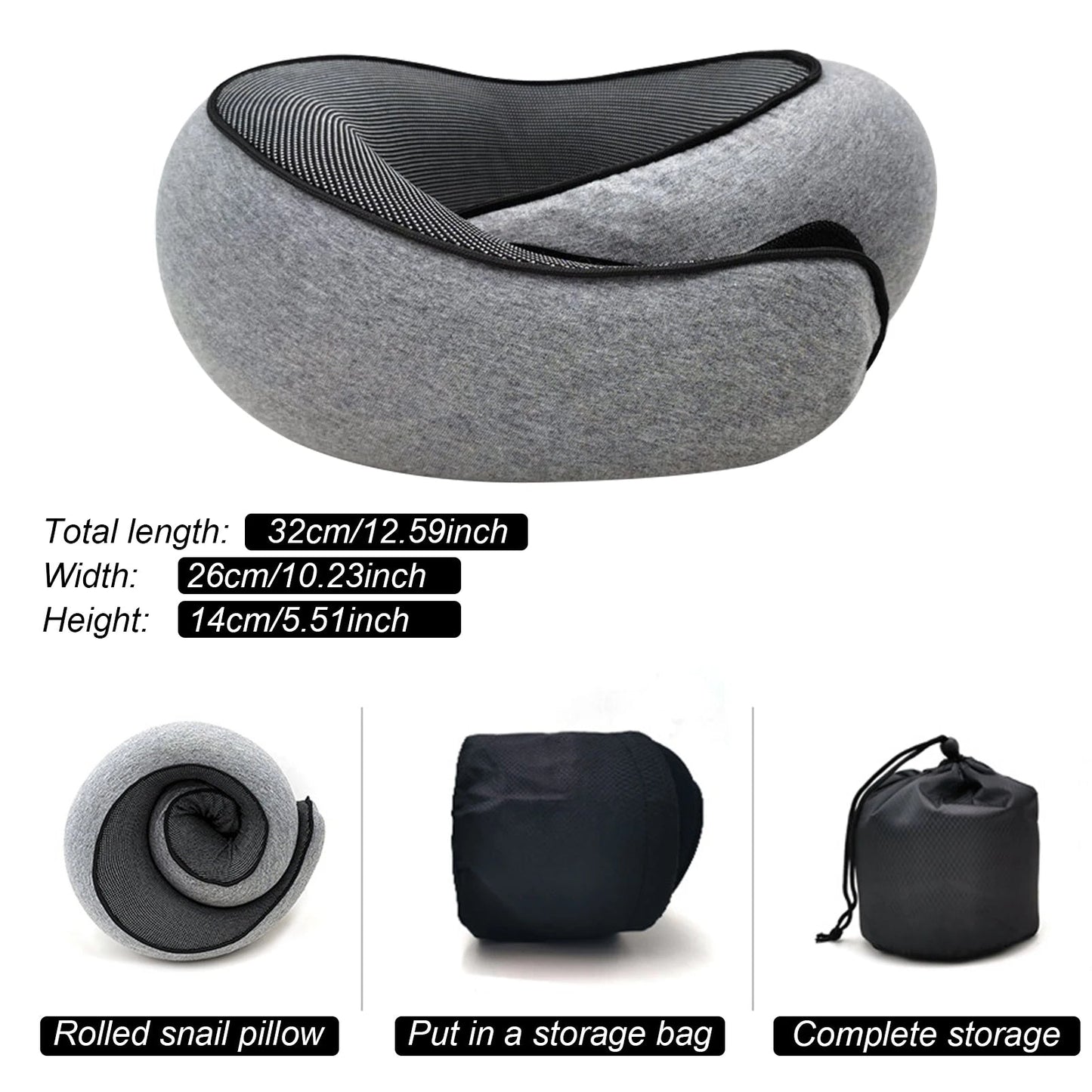 Unisex travel neck pillow with responsive memory foam for ultimate support on airplanes & long car journeys.