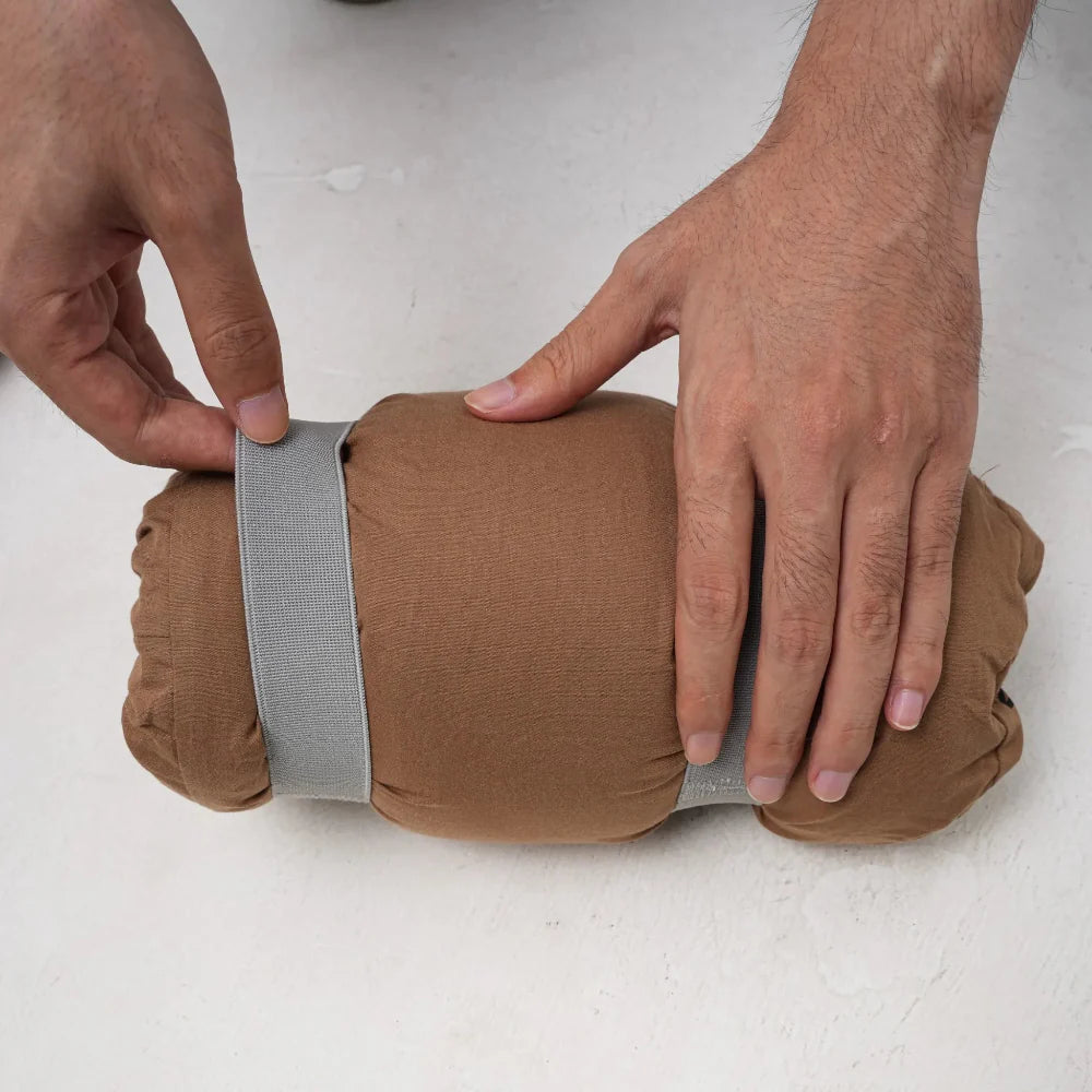 Memory foam camping pillow, dual-sided design for versatile neck support on trips