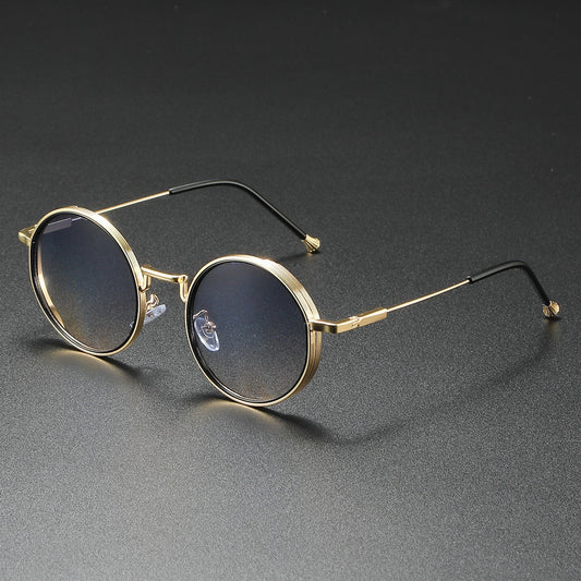 Unisex metal circle sunglasses with UV400 protection. Round retro eyewear for fashion & sun safety.