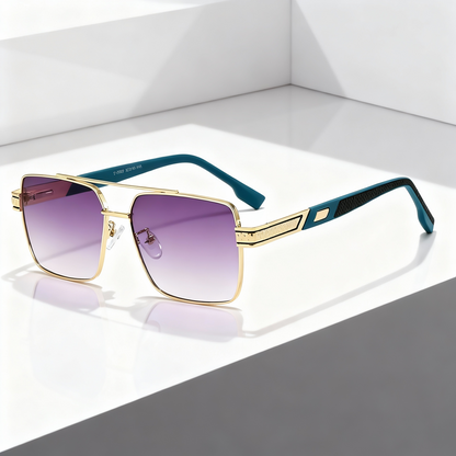 Fashionable unisex sunglasses with durable metal frames and cool gradient lenses, offering essential eye protection.