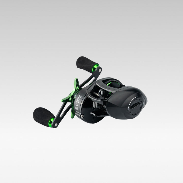 Unisex micro baitcasting reel for precise lure fishing, magnesium alloy, freshwater & saltwater ready.