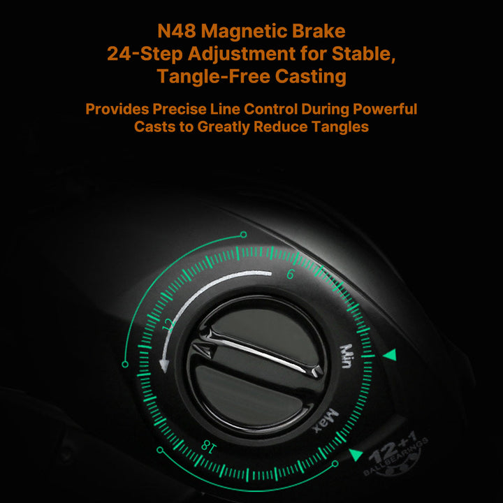 High-performance micro baitcasting fishing reel, perfect for lure anglers in fresh or saltwater.